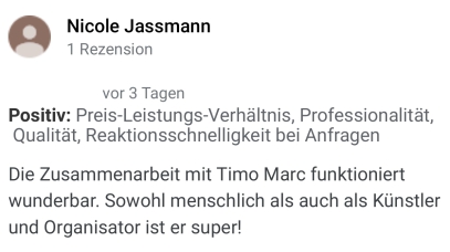 Empfehlung Timo Marc Events