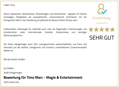 Empfehlung Timo Marc Events